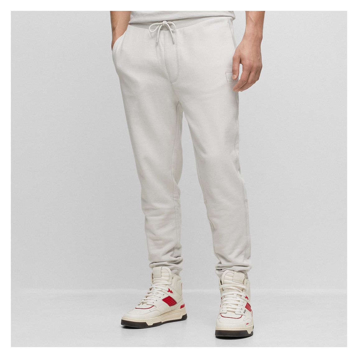 Pale Grey Sestart Cotton Joggers main product photo