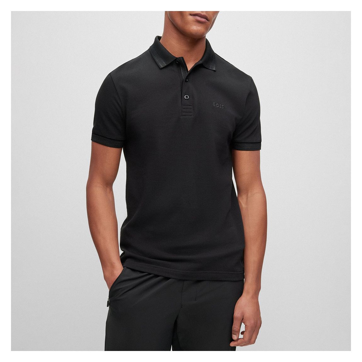 Black Paddy Cotton Polo Shirt main product photo
