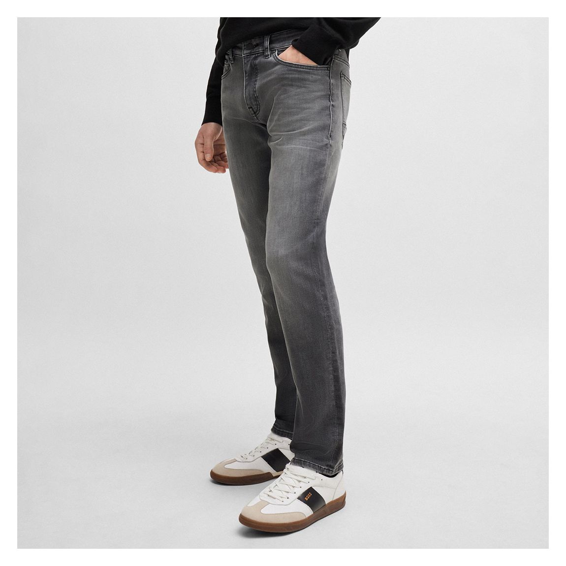 Washed Grey Delaware Slim Stretch Jeans main product photo