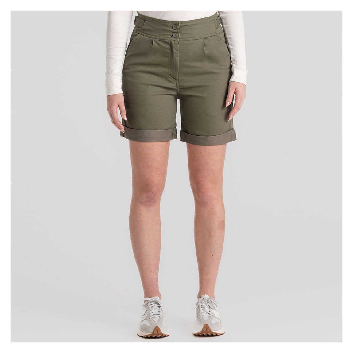 Khaki Araby Stretch Shorts main product photo