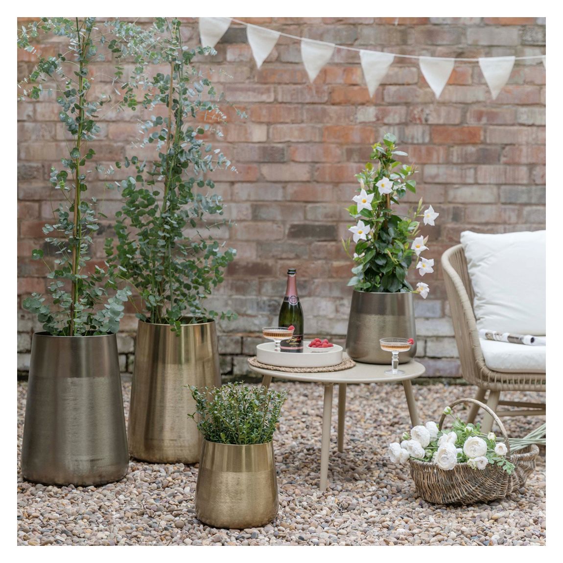 Outdoor Prescot Pewter Planter Set of Two main product photo