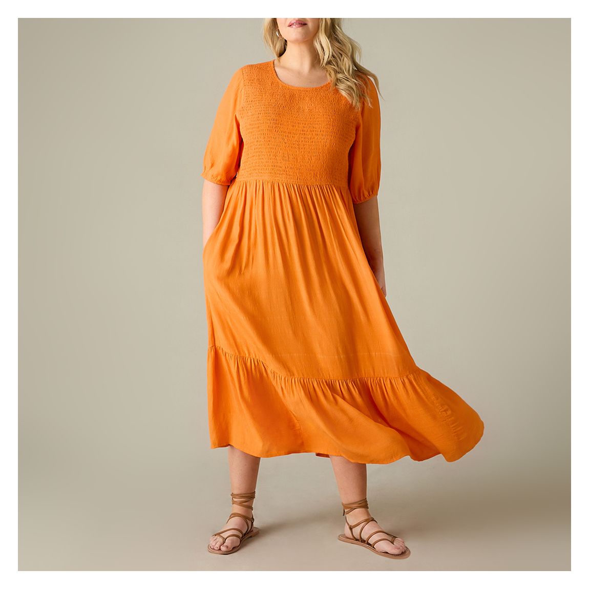 Orange Smock Maxi Dress main product photo