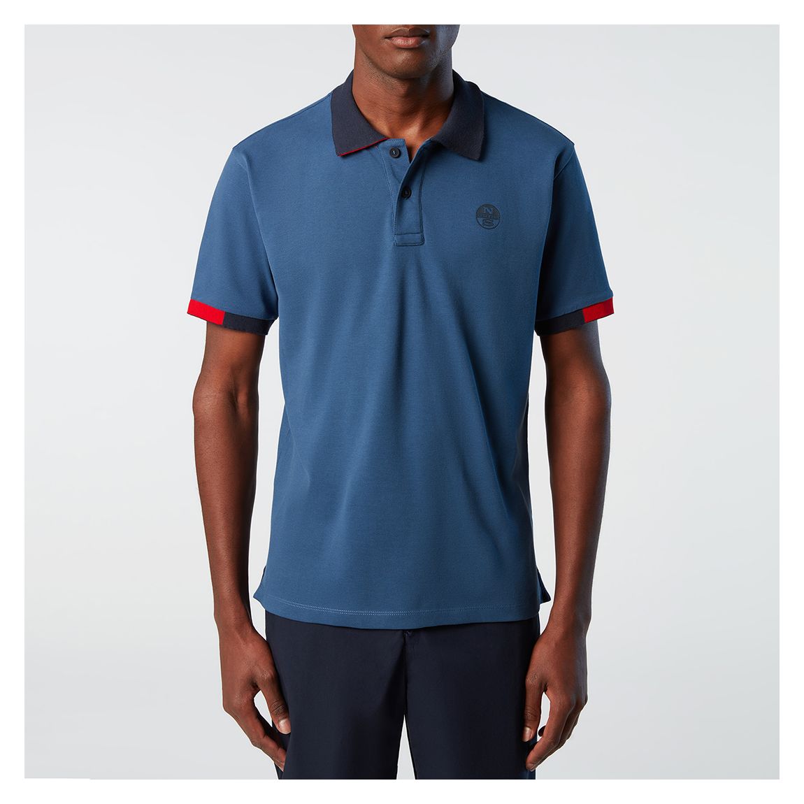 Blue Contrast Detail Polo Shirt main product photo