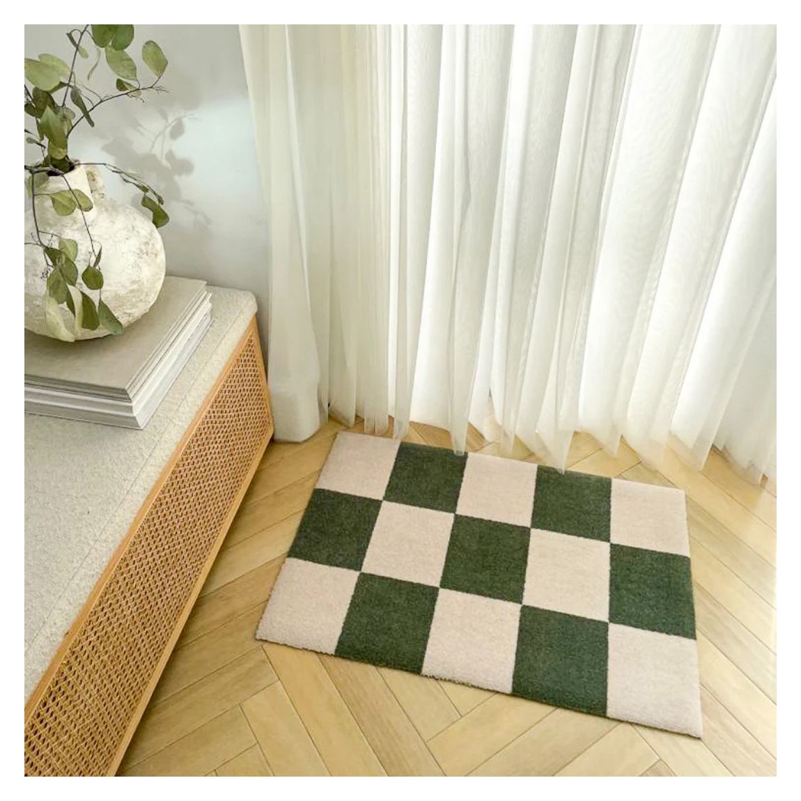 Mattify x Le House Checkerboard 50 x 75 cm Doormat, Sage main product photo