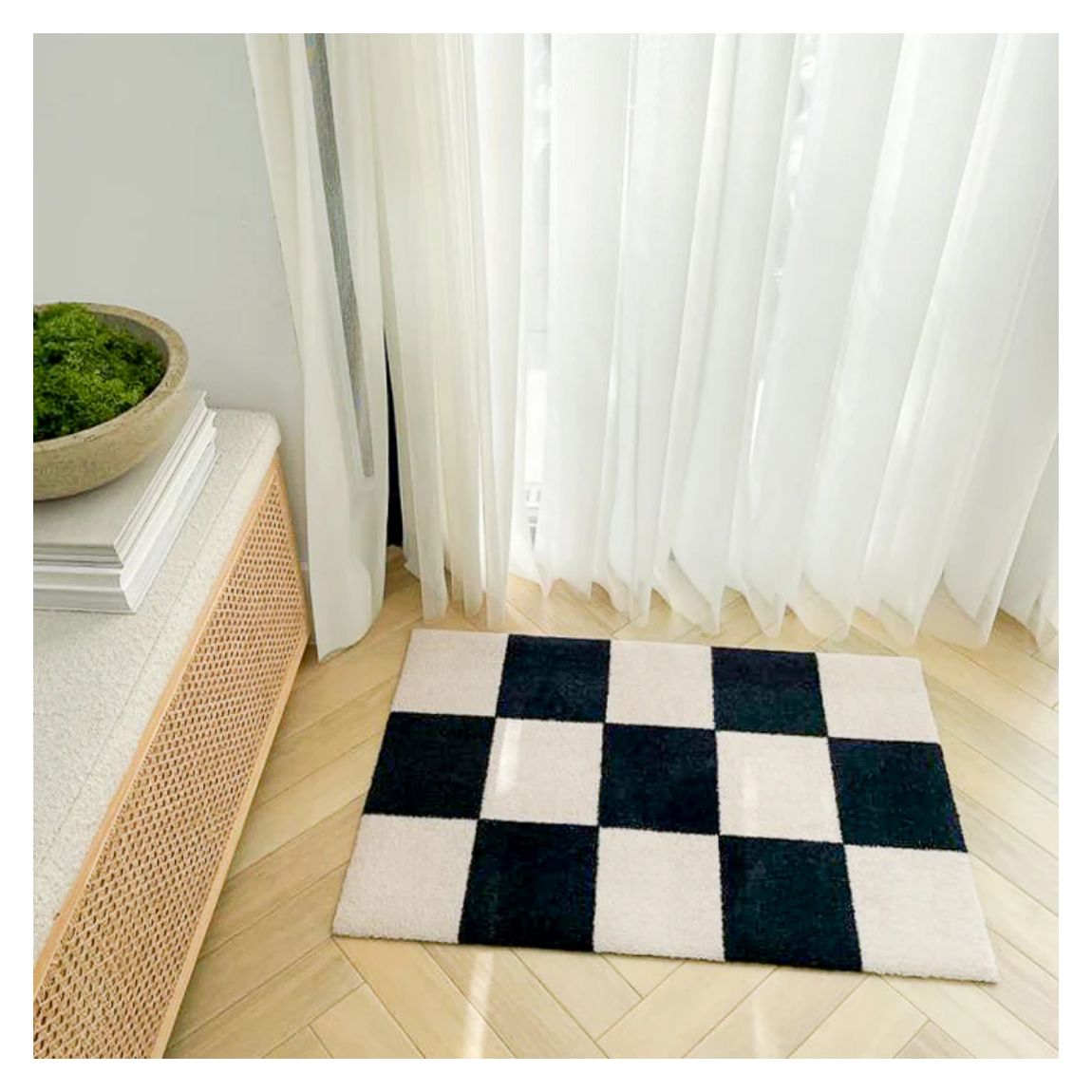 Mattify x Le House Checkerboard 50 x 75 cm Doormat, Black main product photo