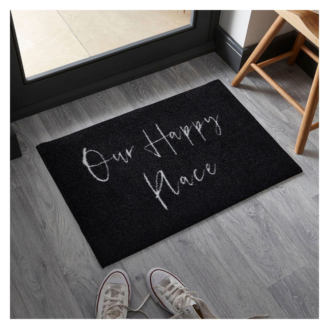 Our Happy Place 60 x 85 cm Doormat, Black main product photo