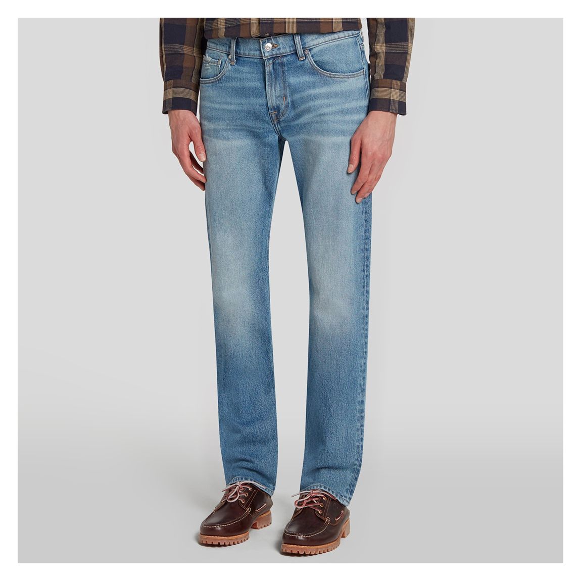 Light Blue Standard Straight Stretch Jeans main product photo