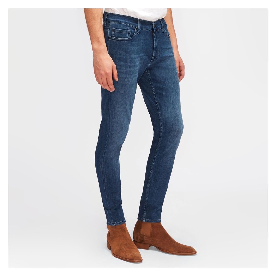 Mid Blue Paxtyn Tapered Skinny Stretch Jeans main product photo