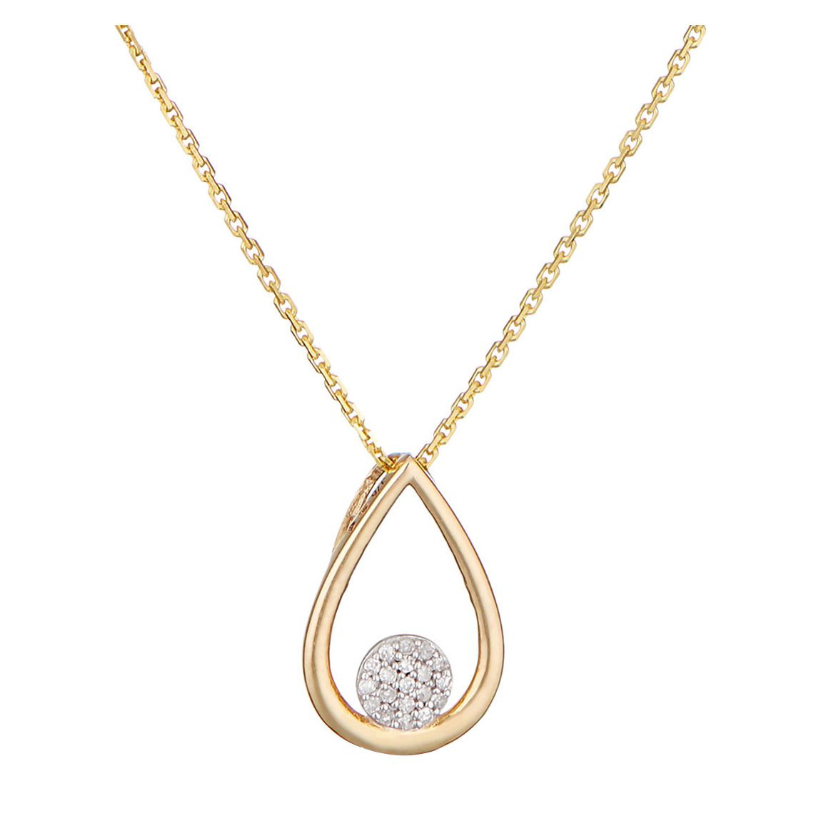 Yellow Gold Diamond Poire Deluxe Pendant Necklace main product photo