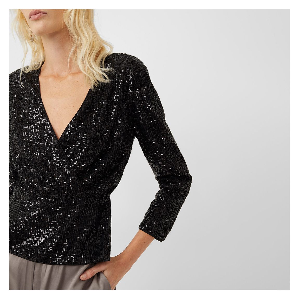 Black Eshka Sequin Top main product photo