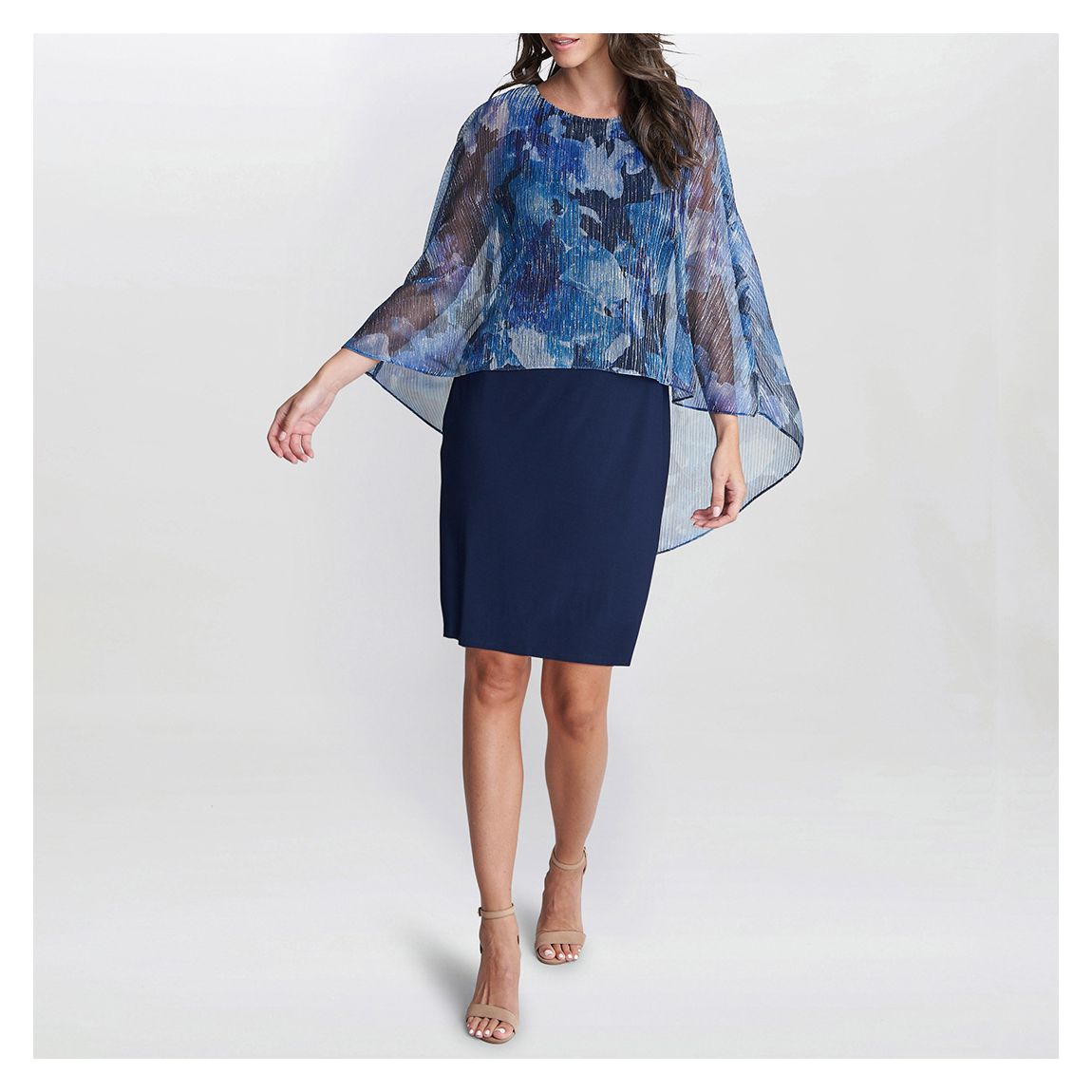 Brenya Floral Print Shimmer Popover Dress main product photo