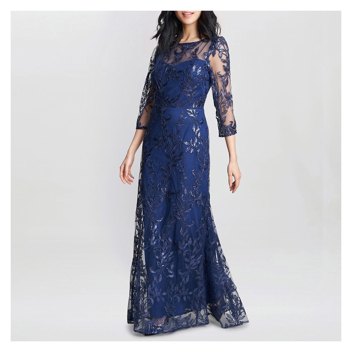 Navy Jordana Beaded Maxi Dress main product photo