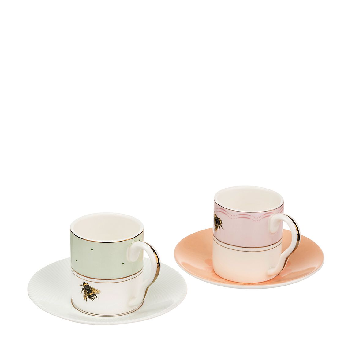 Set of 2 Slogan Espresso Cup & Saucers in Gift Box main product photo