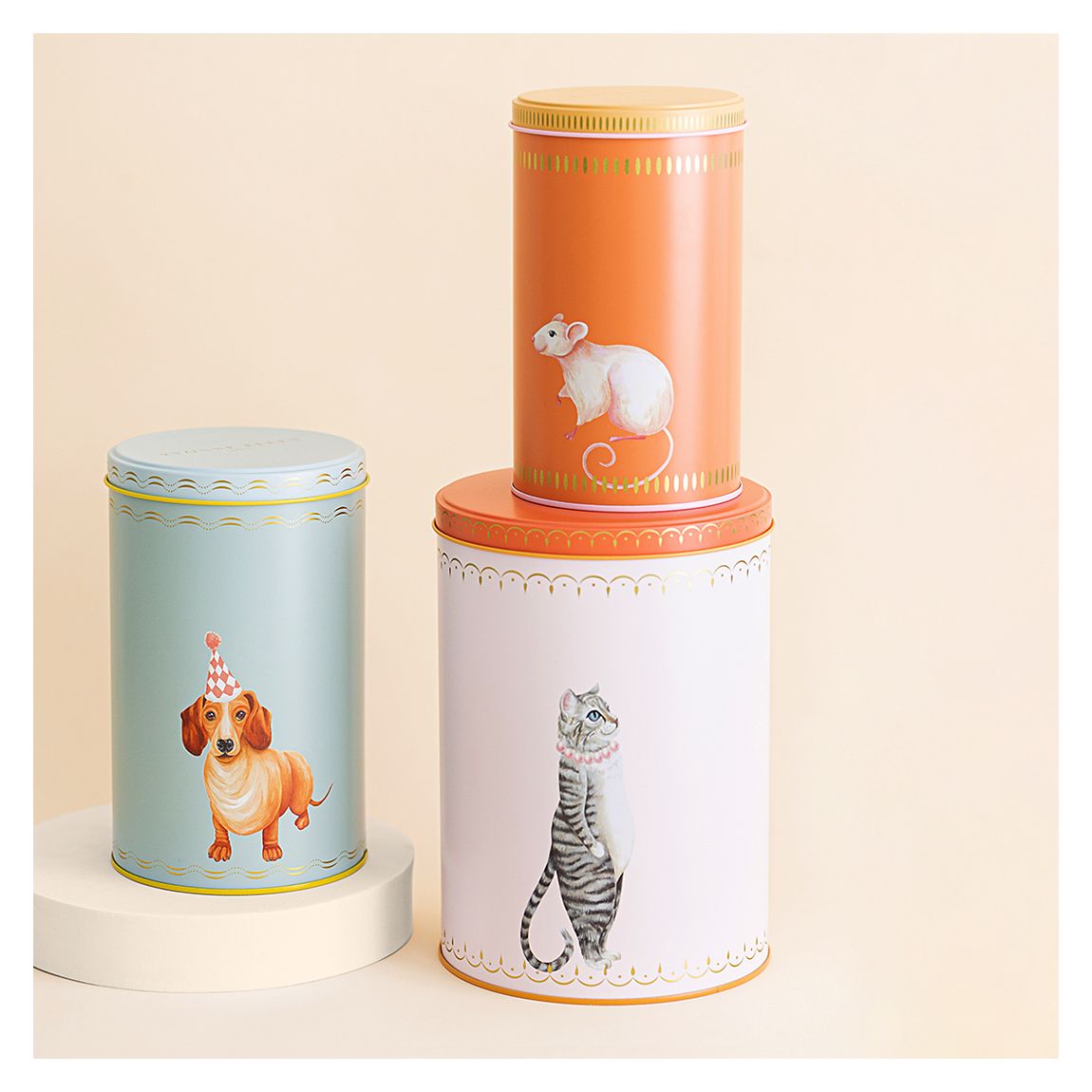 Set of 3 Cylinder Storage Tins main product photo