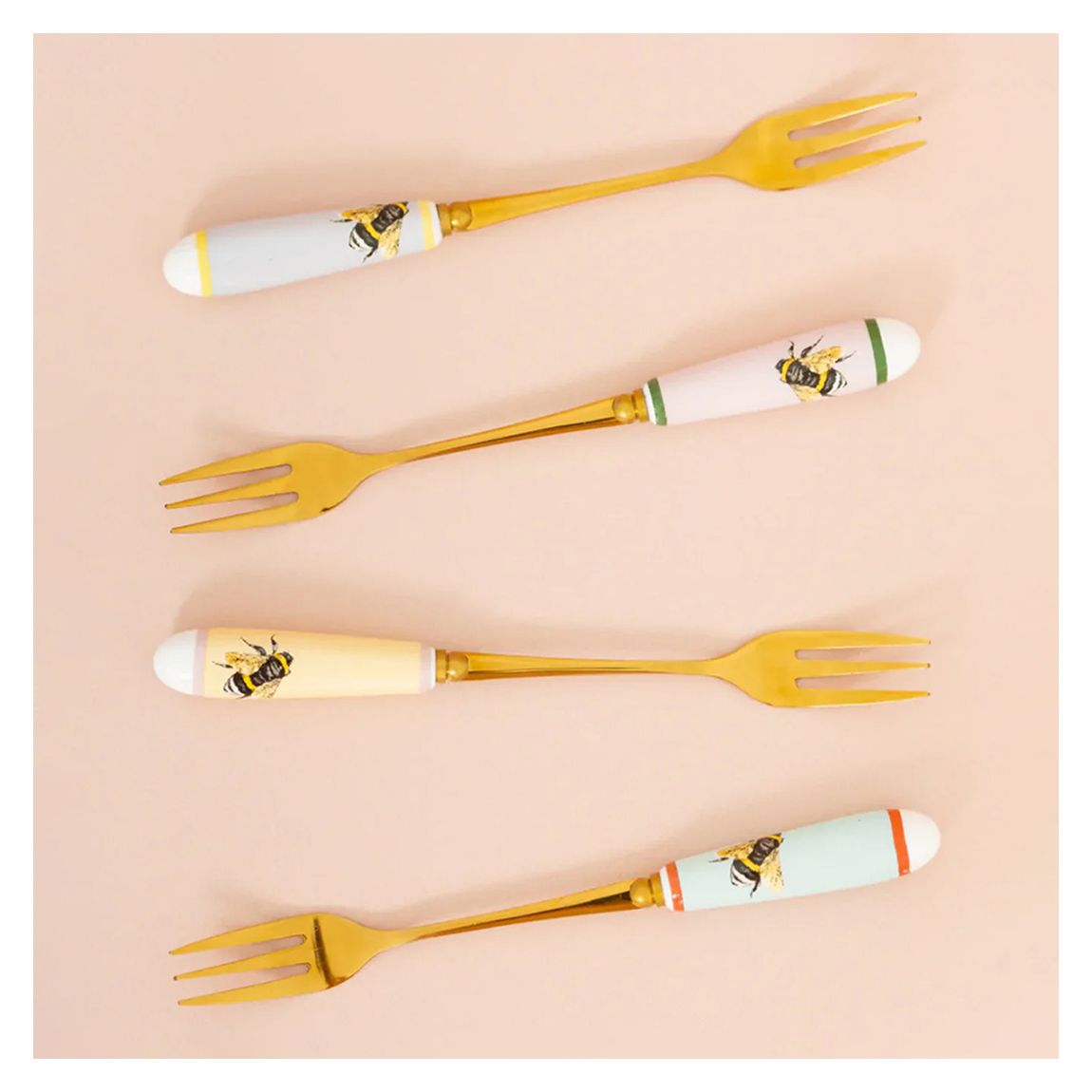 Set of 4 Bees Cake Forks main product photo
