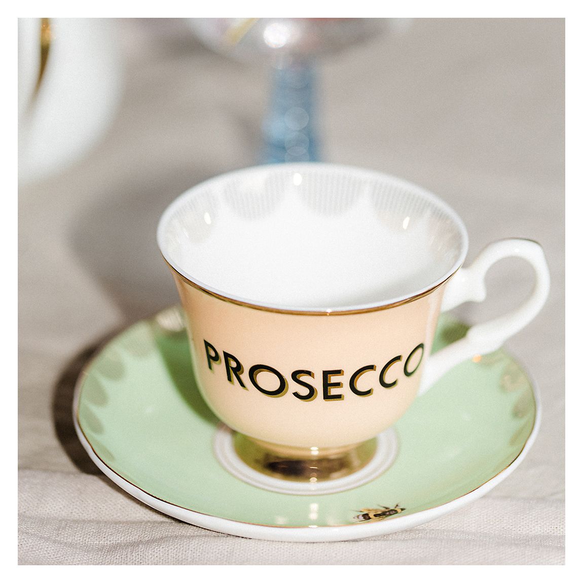 Prosecco Teacup & Saucer in Gift Box main product photo