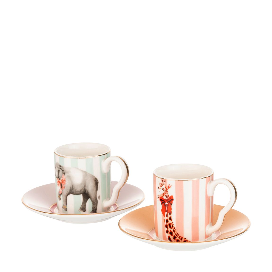 Set of 2 Animal Espresso Cup & Saucers main product photo