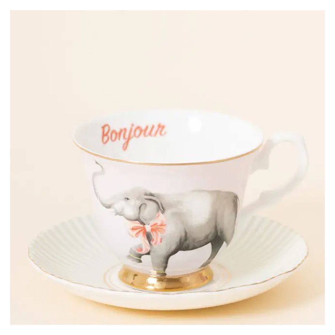 Elephant Teacup & Saucer in Gift Box main product photo