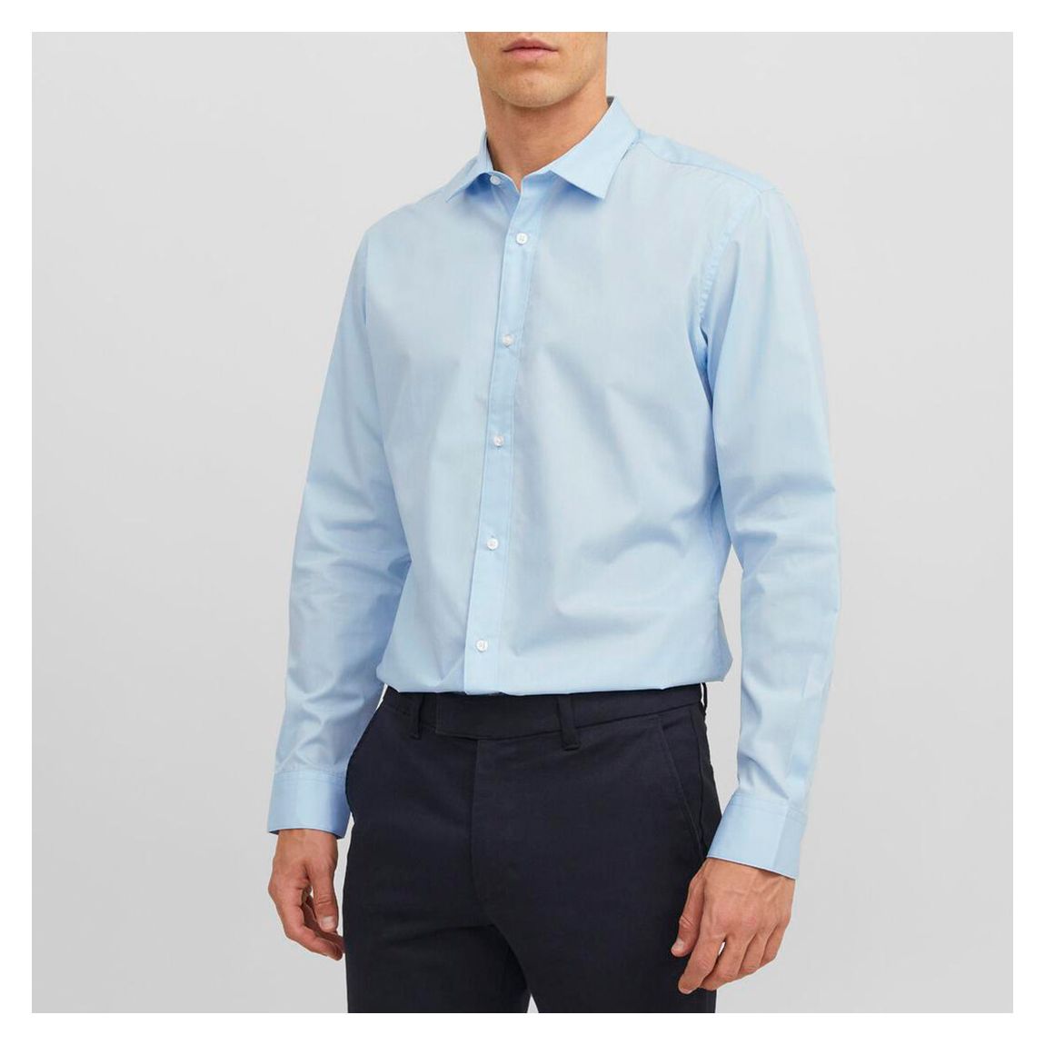 Cashmere Blue Long Sleeve Cotton Blend Shirt main product photo