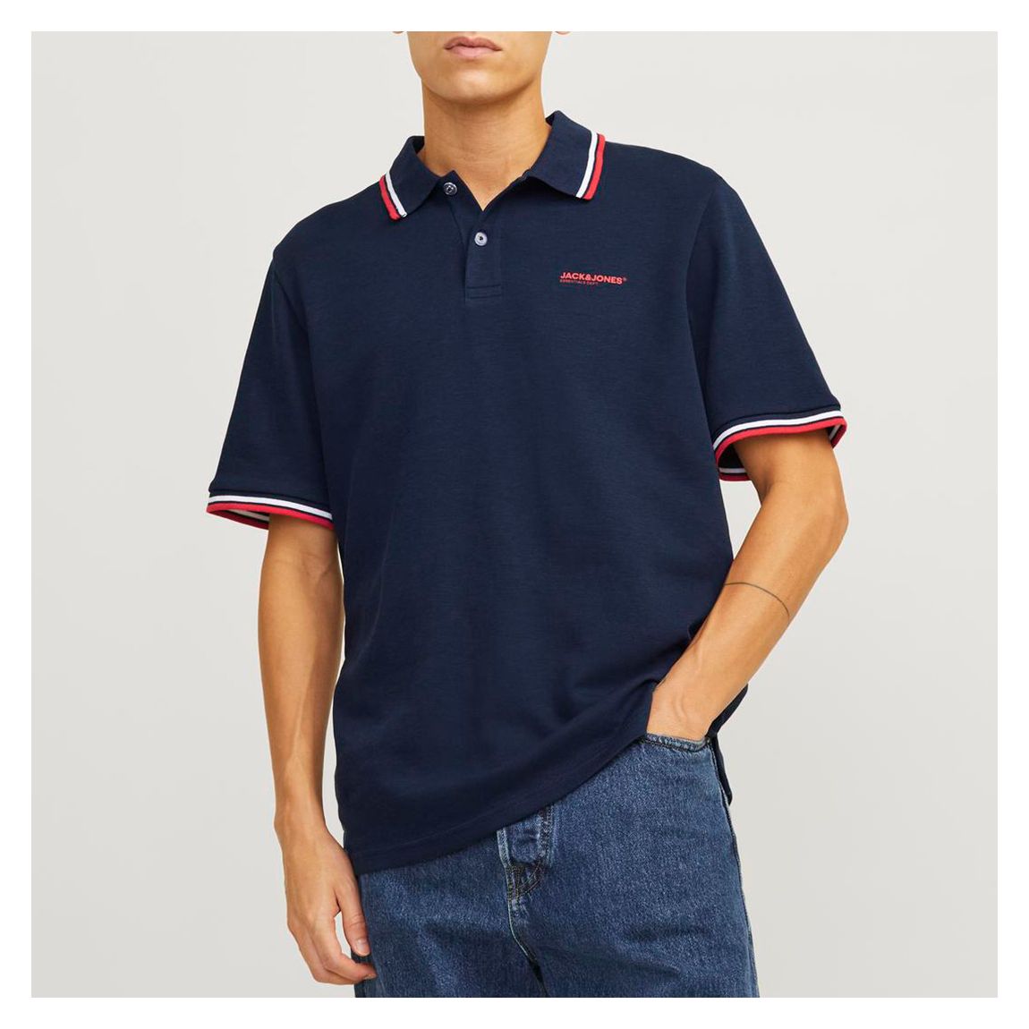 Navy Blazer Cotton Polo Shirt main product photo