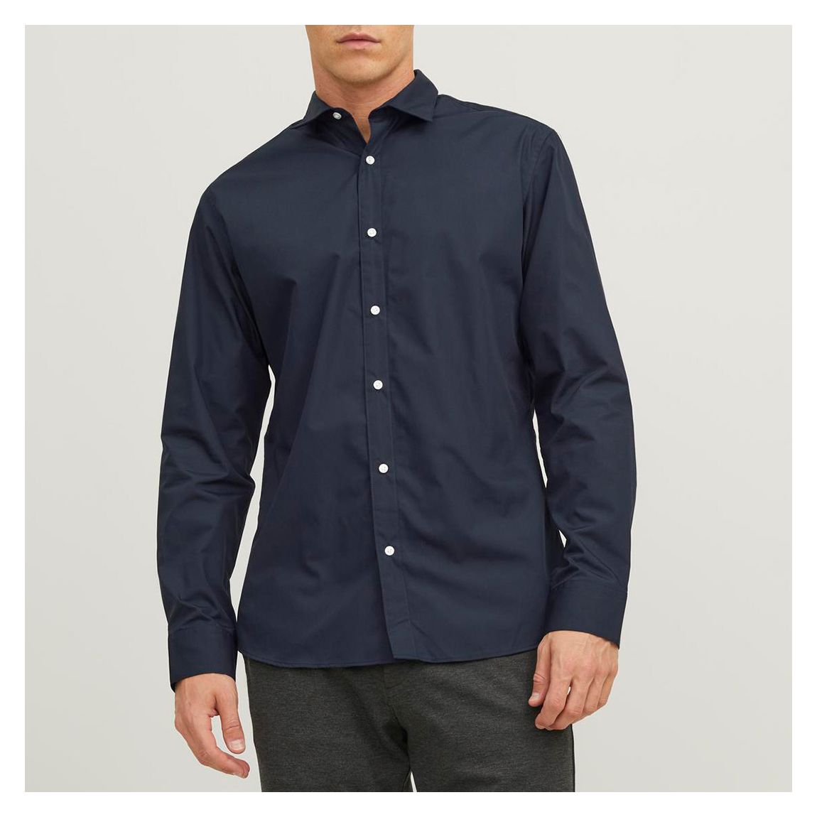 Navy Blazer Long Sleeve Cotton Blend Shirt main product photo