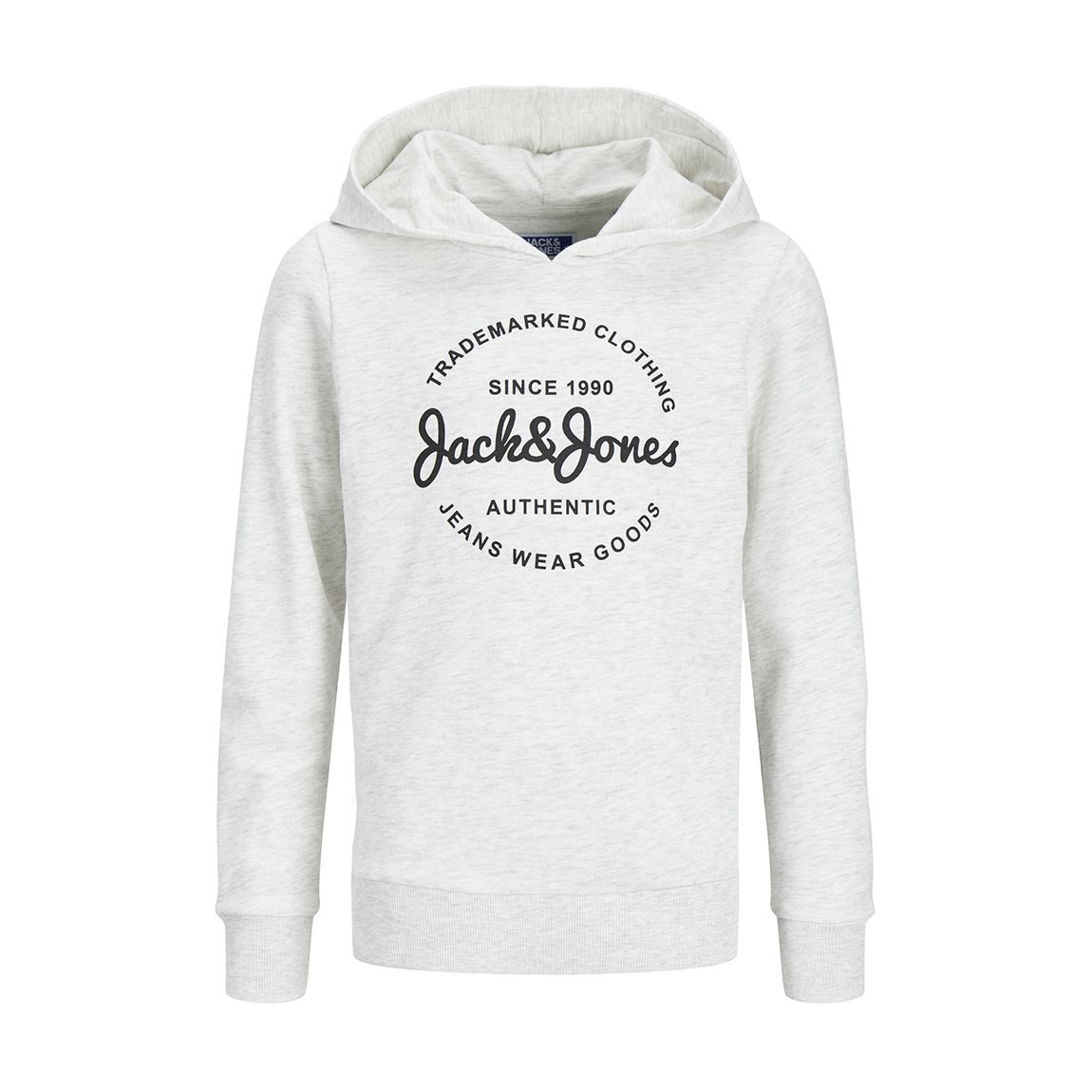White Melange Cotton Blend Hoodie main product photo
