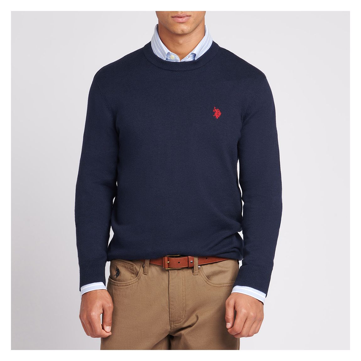 Navy Crew Neck Cotton Blend Jumper main product photo