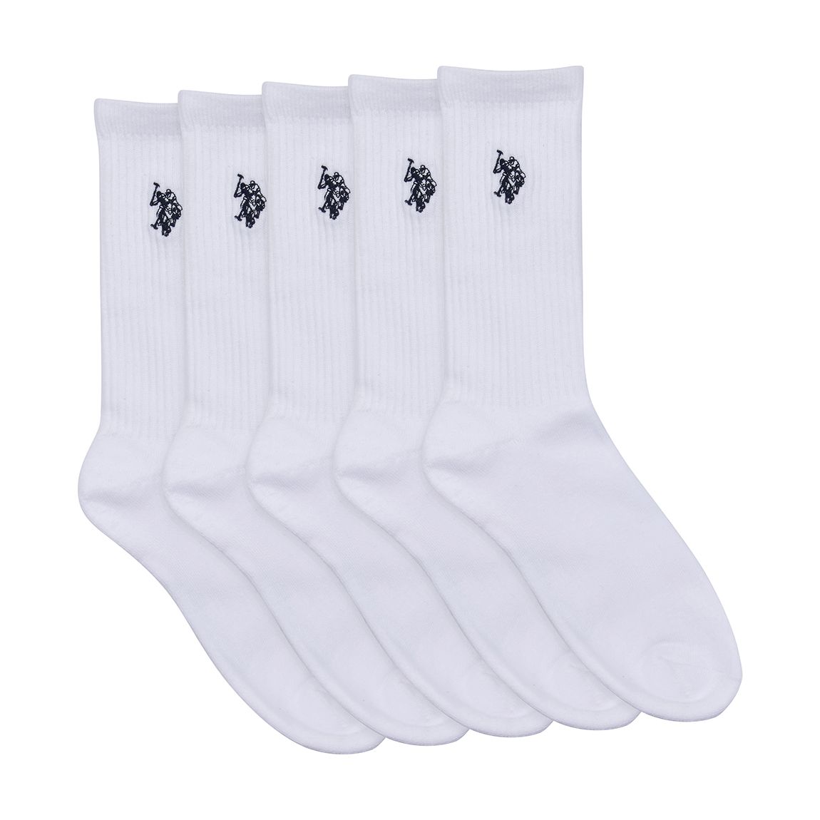 White 5 Pack Cotton Classic Sports Socks main product photo