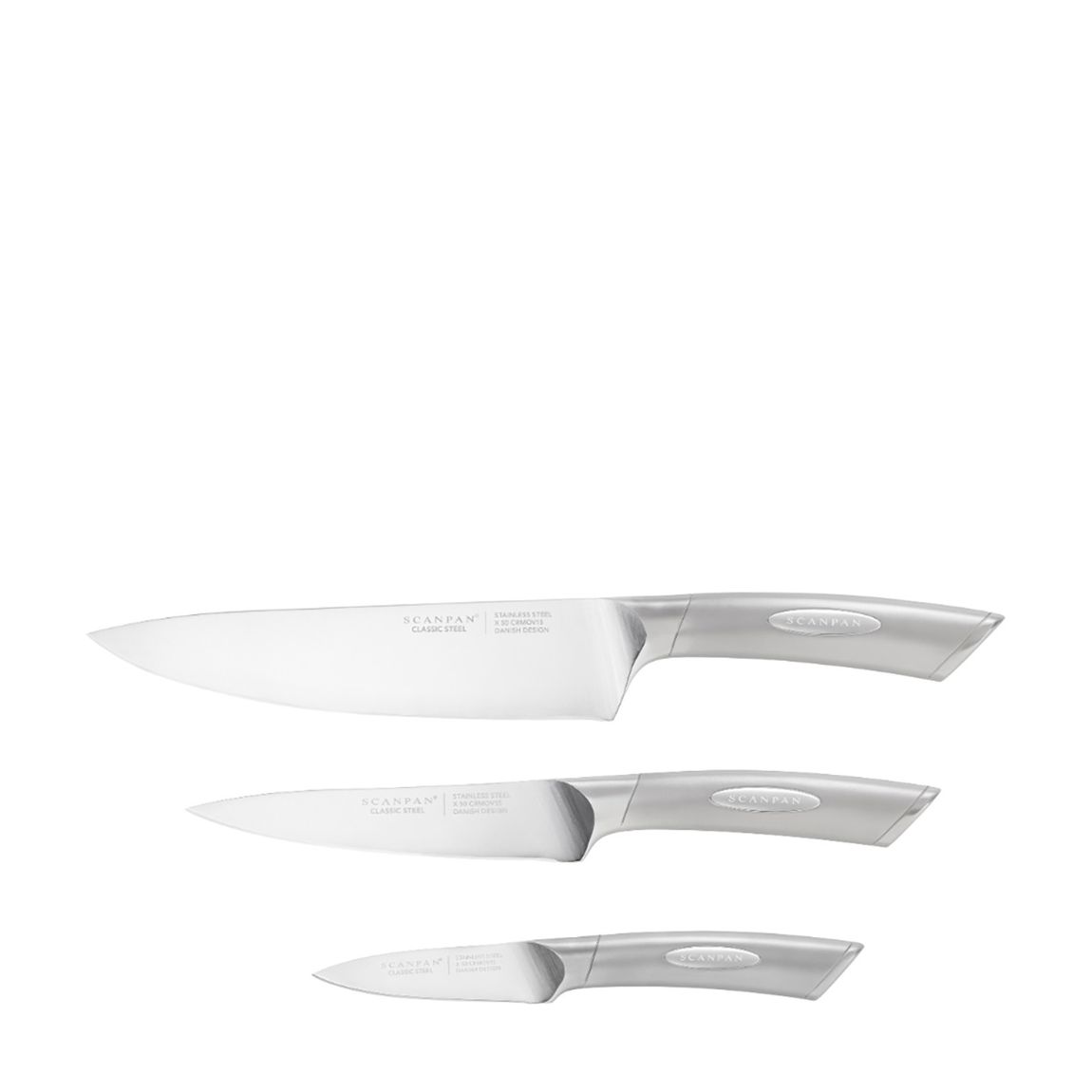 Set of 3 Classic Steel Chefs Knife Set main product photo