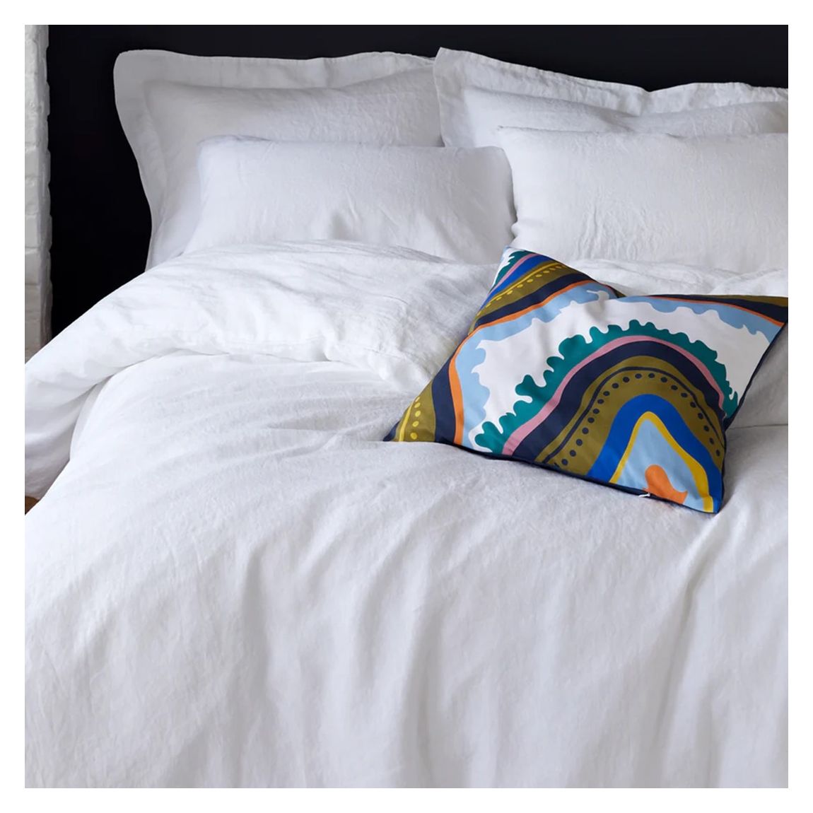 Portland Double Duvet Cover Set, Classic White main product photo