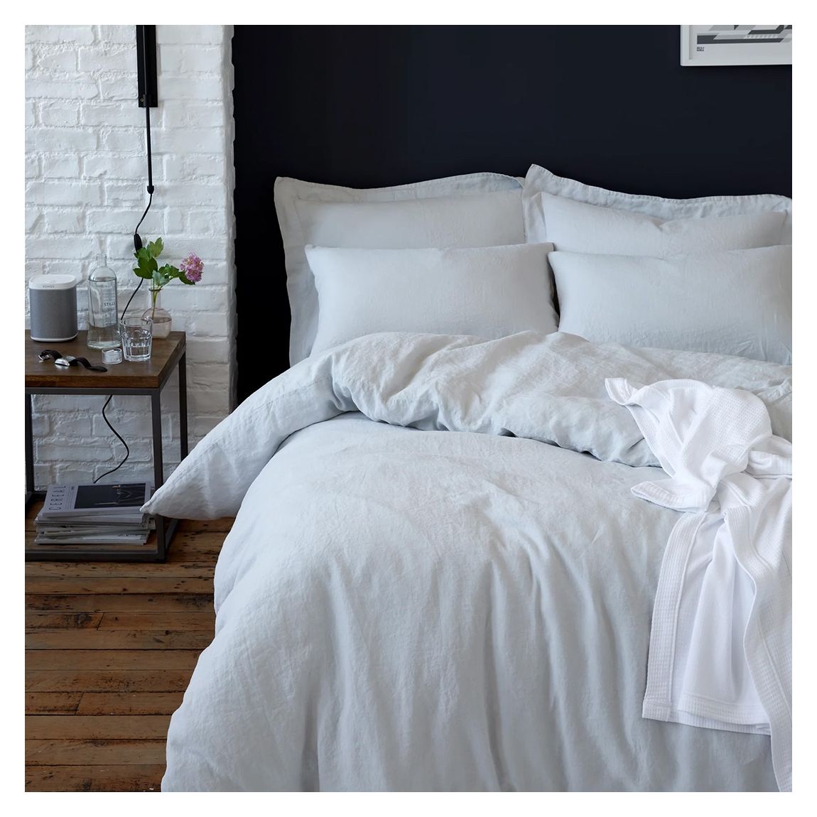 Portland Double Fitted Sheet, French Grey main product photo