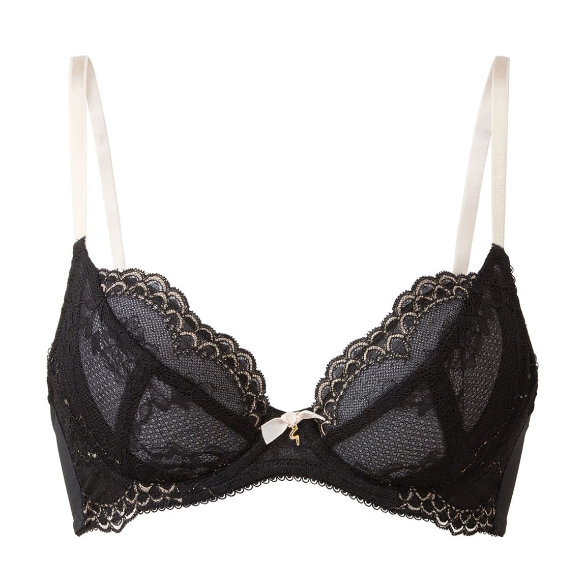 Black Superboost Lace Plunge Bra main product photo
