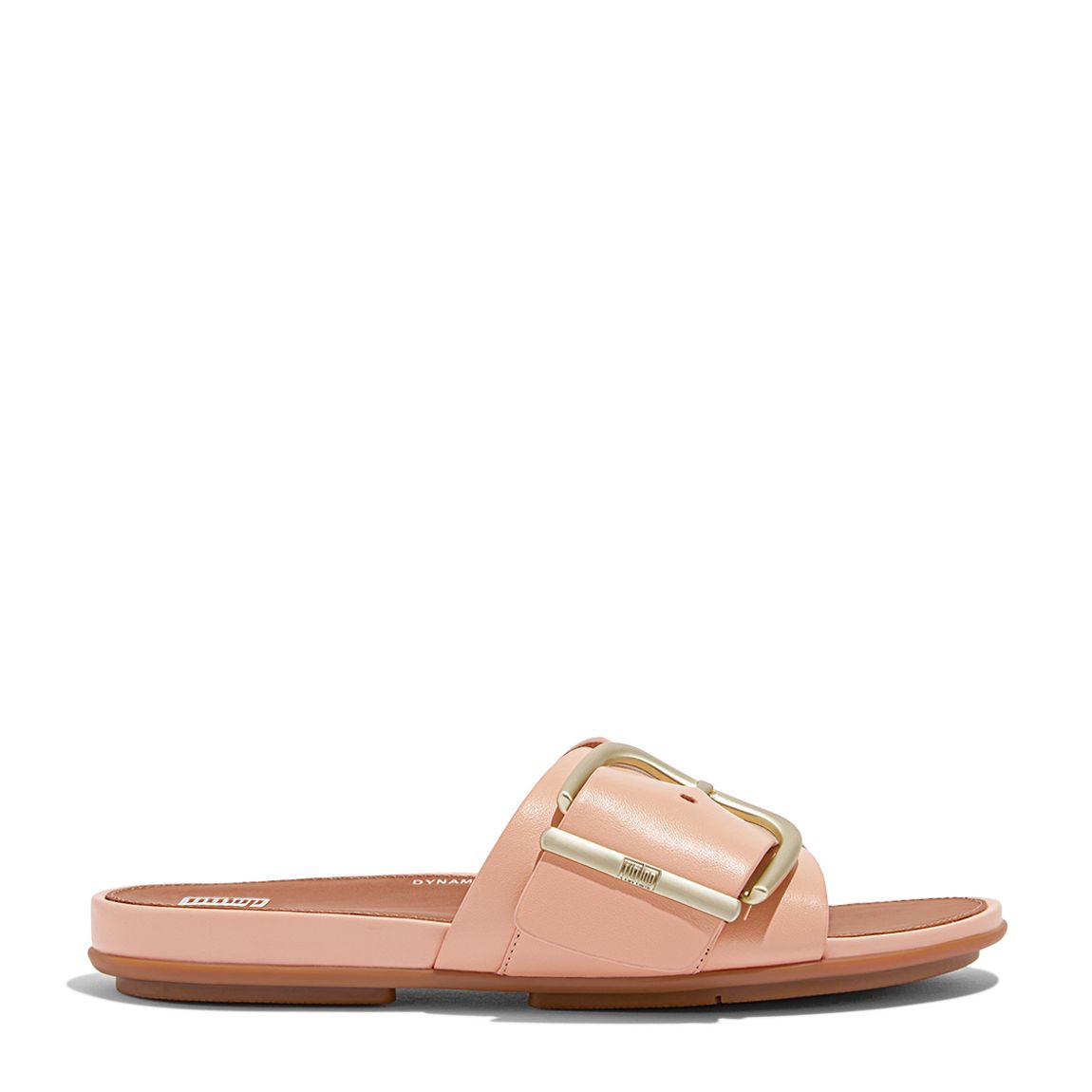Blush Leather Gracie Maxi Buckle Slides main product photo