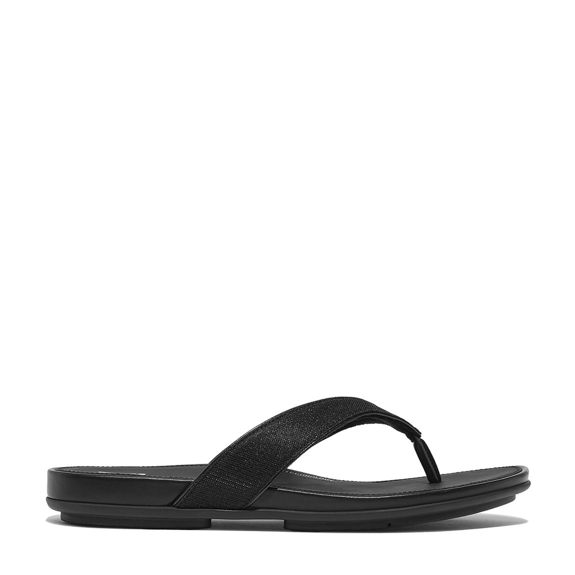 Black Leather Gracie Shimmer Lux Flip Flops main product photo