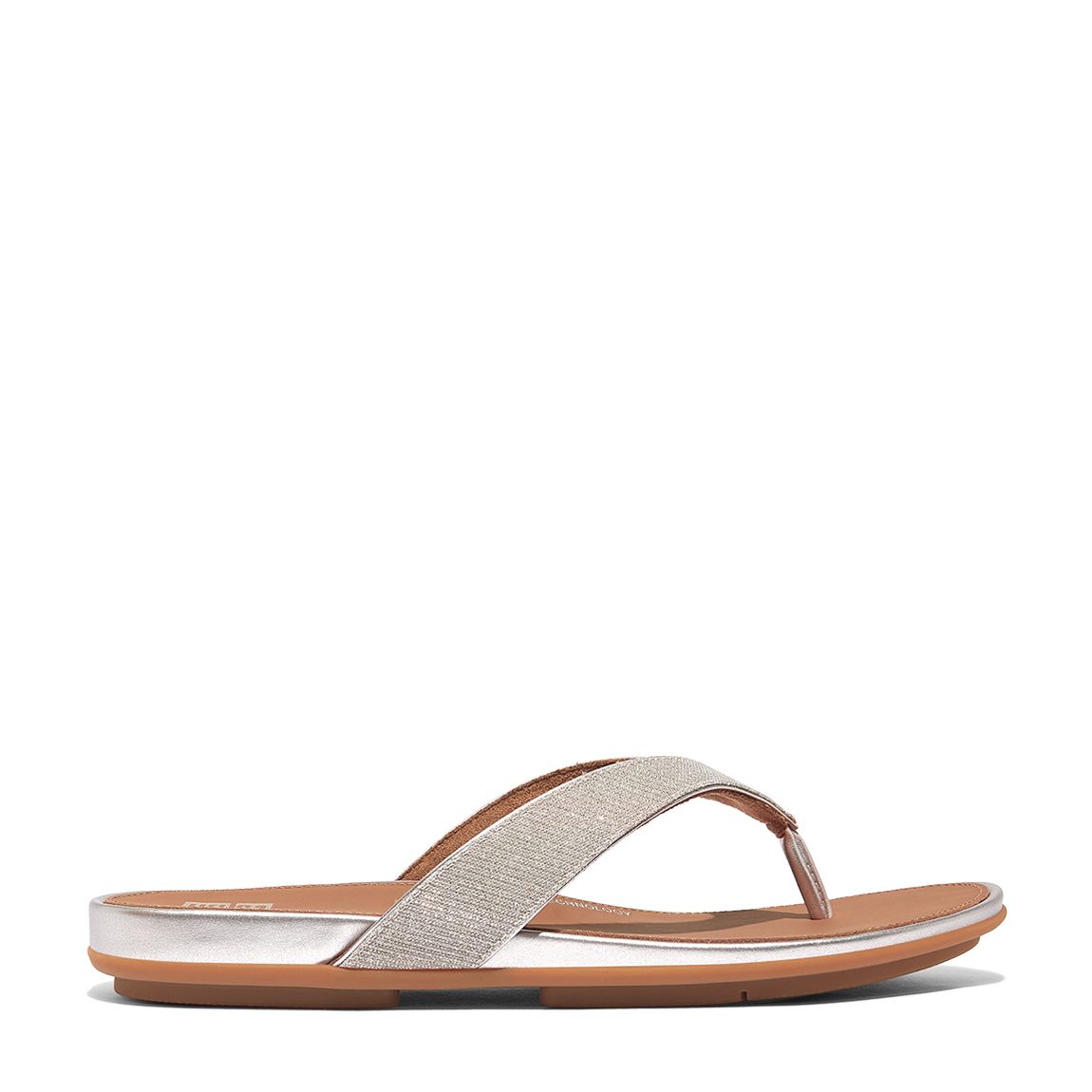 Silver Leather Gracie Shimmer Lux Flip Flops main product photo