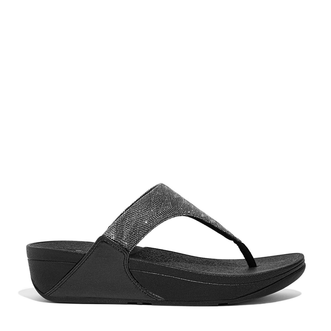 Black Lulu Glitz Toe-Post Sandals main product photo