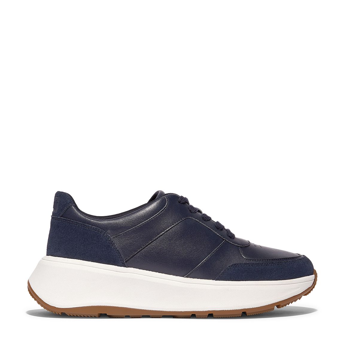 Navy F-Mode Leather/Suede Flatform Trainers main product photo