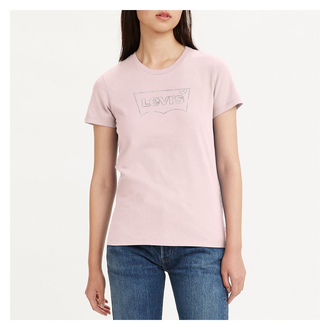 Pale Pink Perfect Chest Logo Cotton T-Shirt main product photo