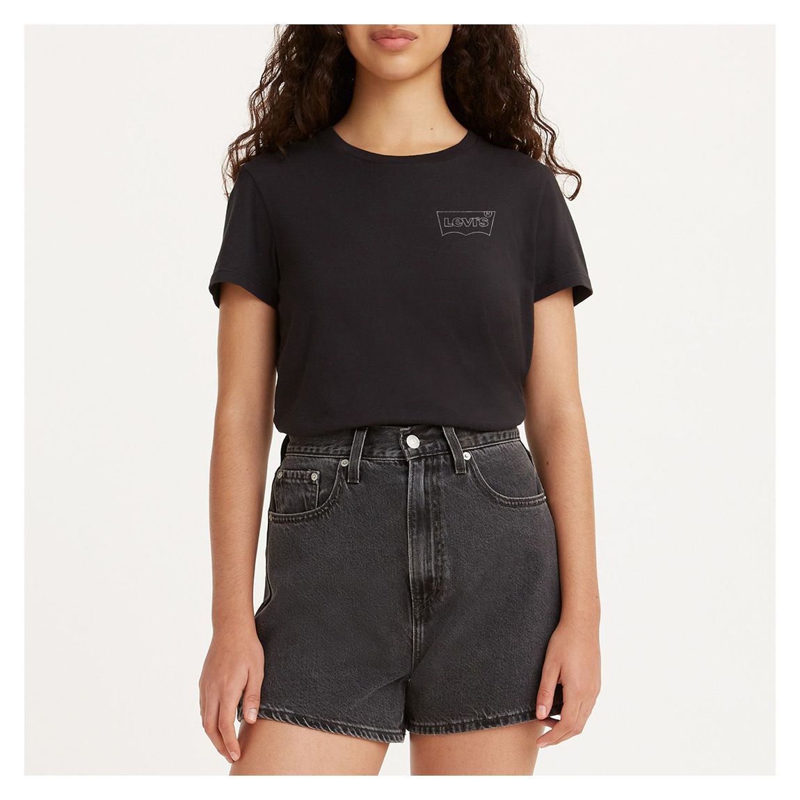 Black Perfect Outline Logo Cotton T-Shirt main product photo
