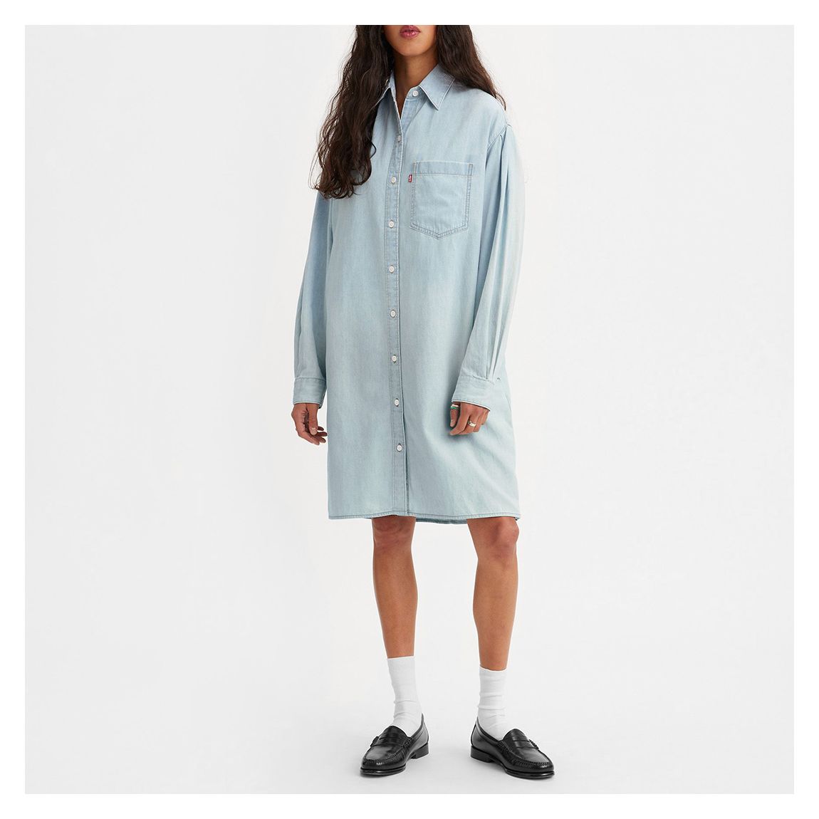 Blue Nola Denim Shirt Dress main product photo