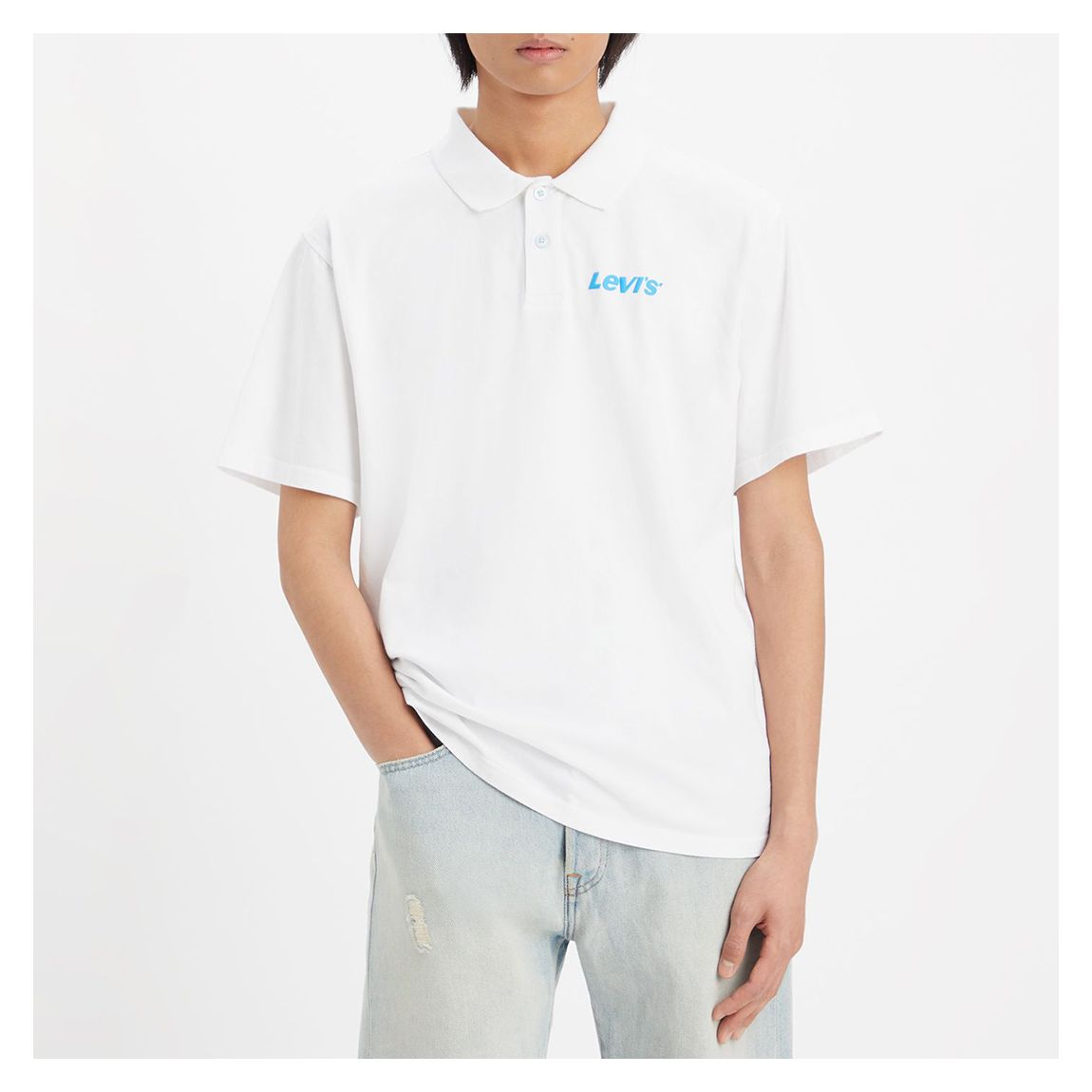 White Short Sleeve Cotton Polo Shirt main product photo