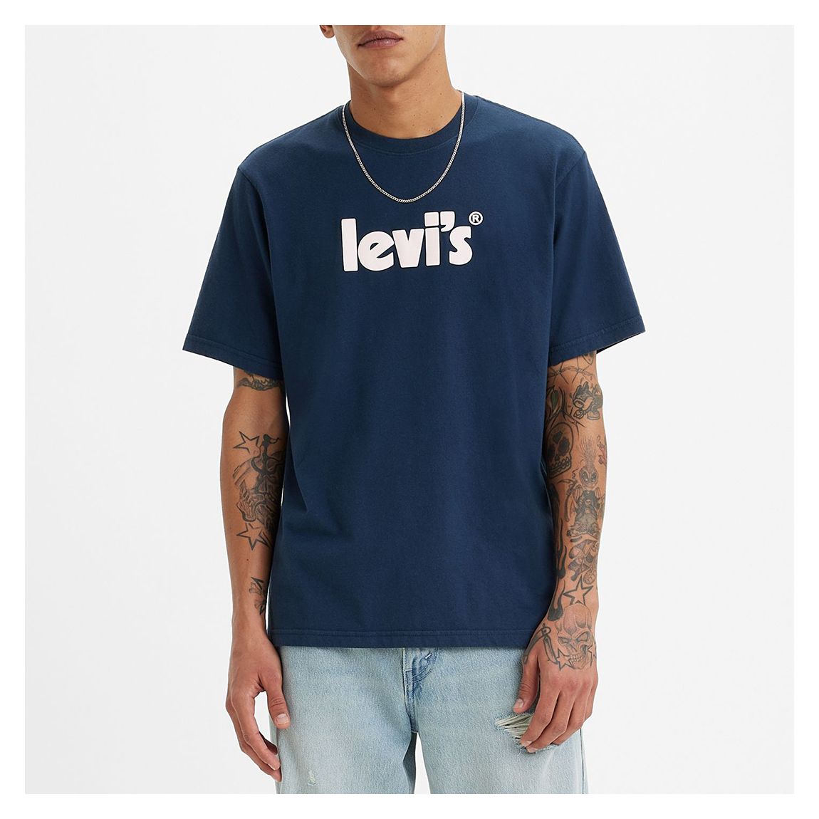Dark Blue Chest Logo Relaxed Cotton T-Shirt main product photo