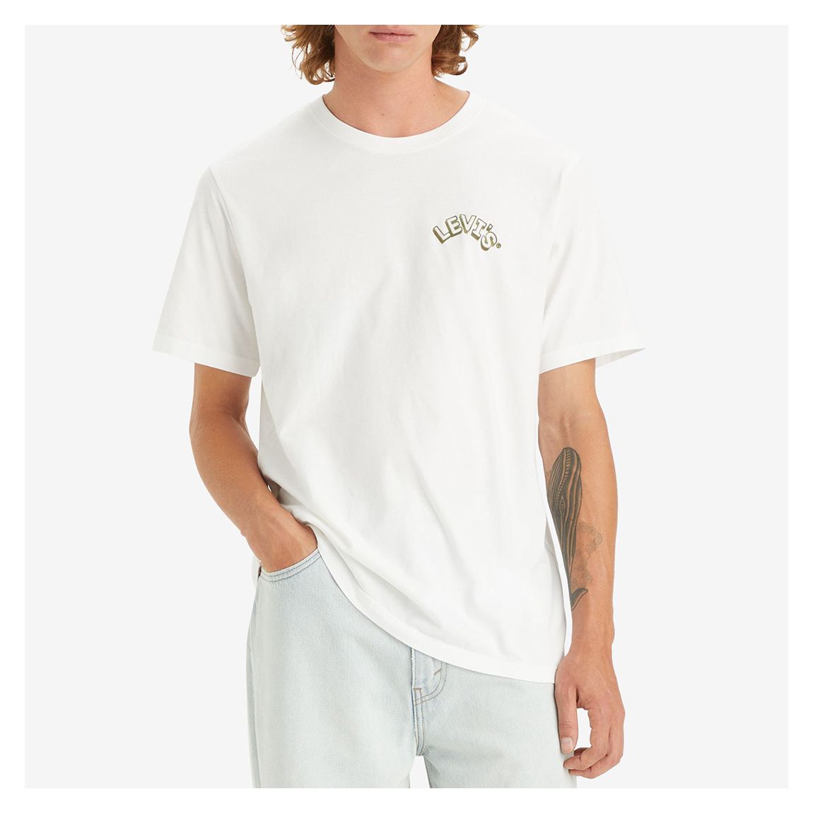 White Arched Logo Relaxed Cotton T-Shirt main product photo