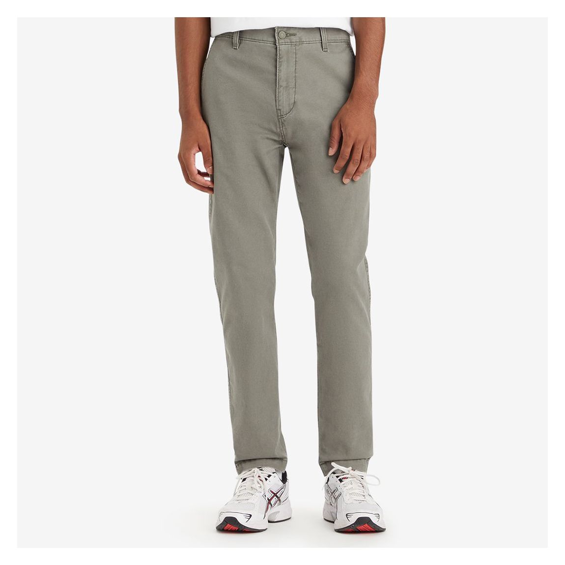 Grey Tapered Cotton Blend Chinos main product photo