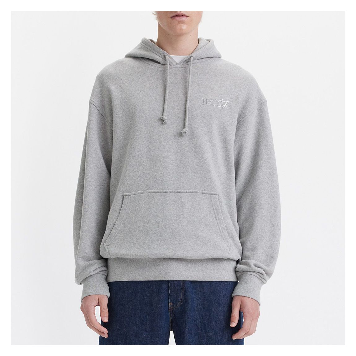 Grey Chrome Logo Cotton Hoodie main product photo
