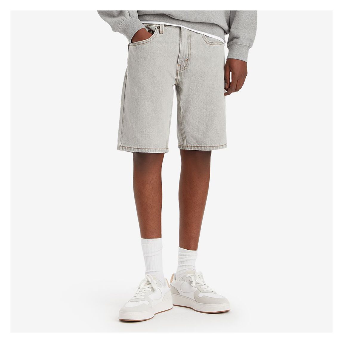 Pale Grey 405™ Denim Shorts main product photo