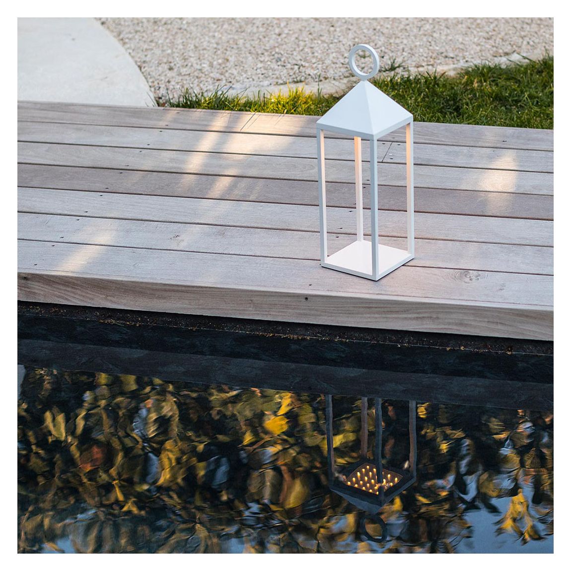 Nina Lantern Table Lamp, White main product photo