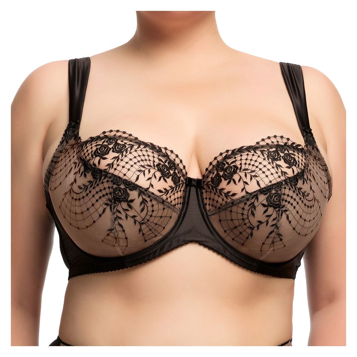 Black Julie Roses Underwire Bra main product photo
