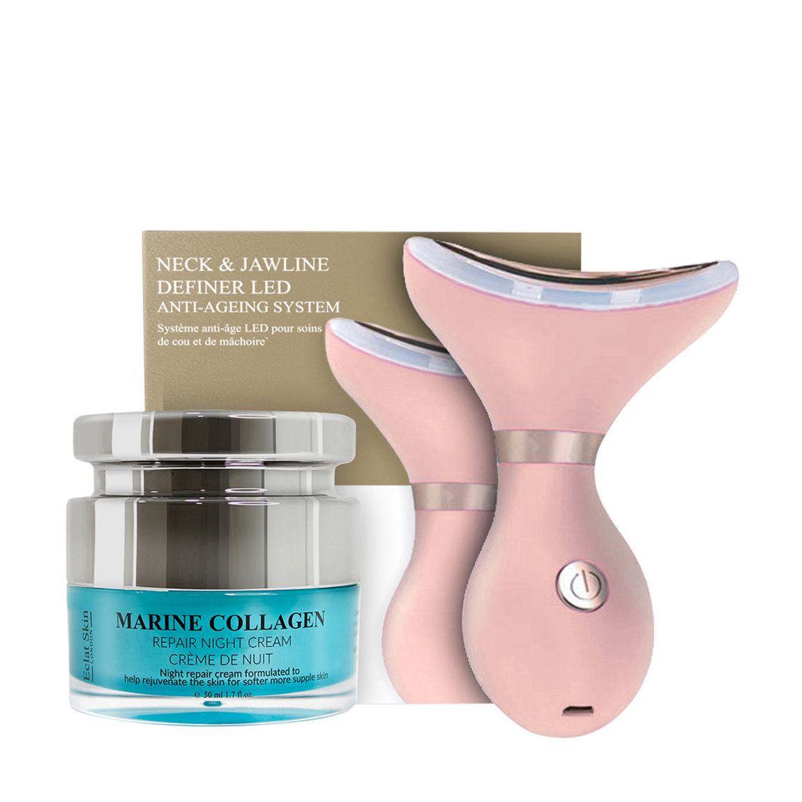 Neck & Jawline Definer Led Anti-Ageing System + Marine Collagen Night Cream 50ml main product photo