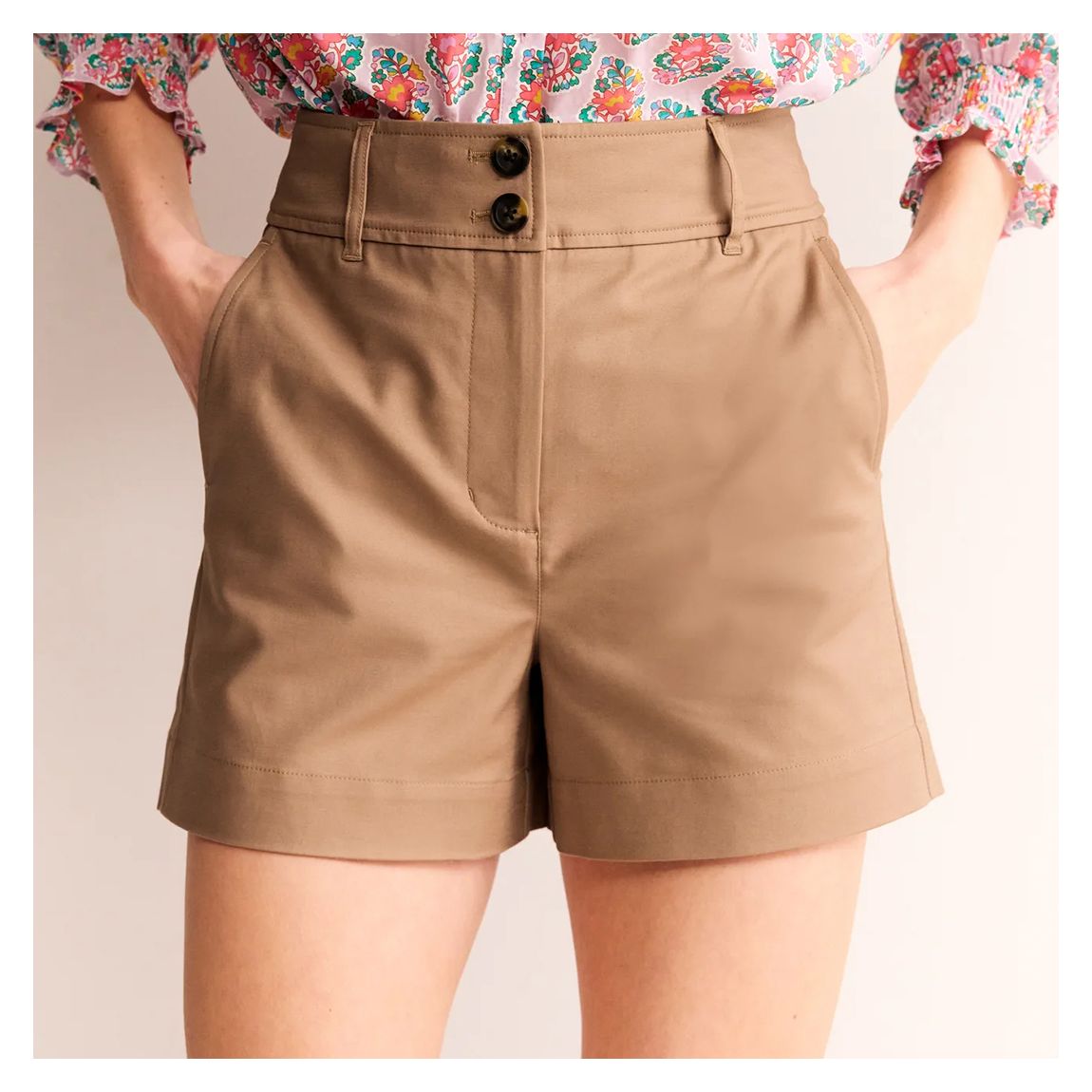 Beige Westbourne Sateen Shorts main product photo
